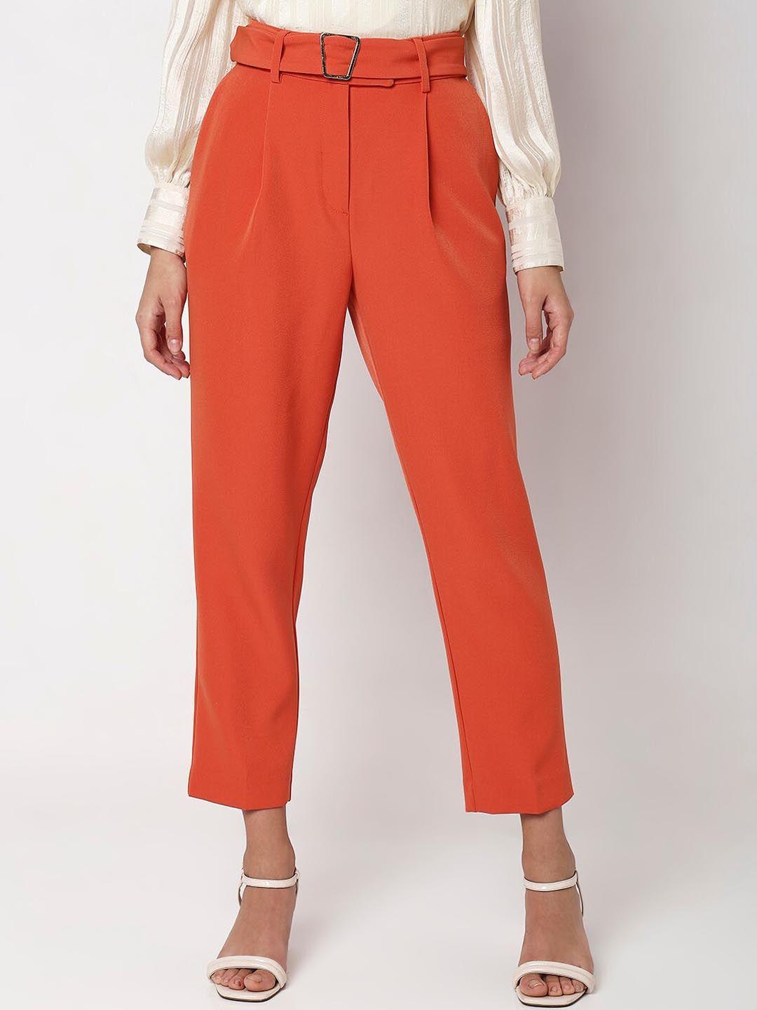 vero moda women slim fit high-rise trousers