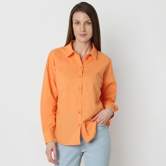 vero moda women solid regular fit shirt