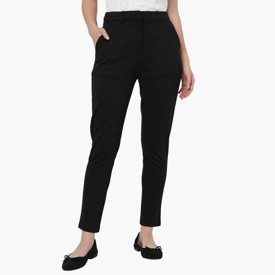 vero moda women solid skinny smart-casual trousers