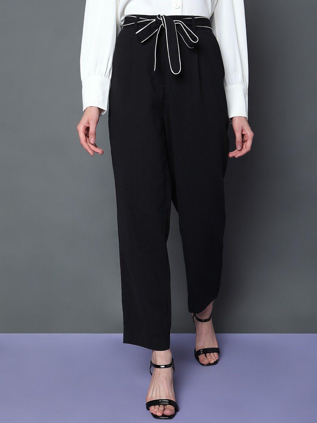 vero moda women straight fit high-rise formal trousers