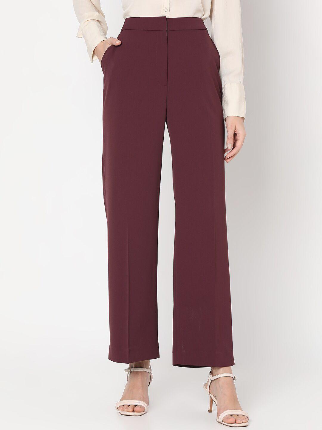 vero moda women straight fit high-rise parallel trousers