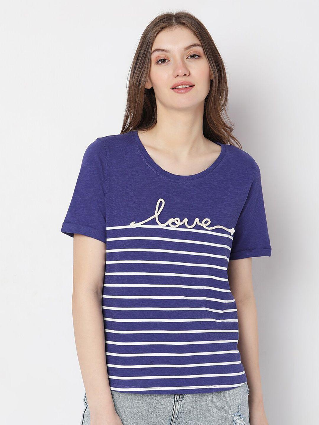 vero moda women striped cotton t-shirt