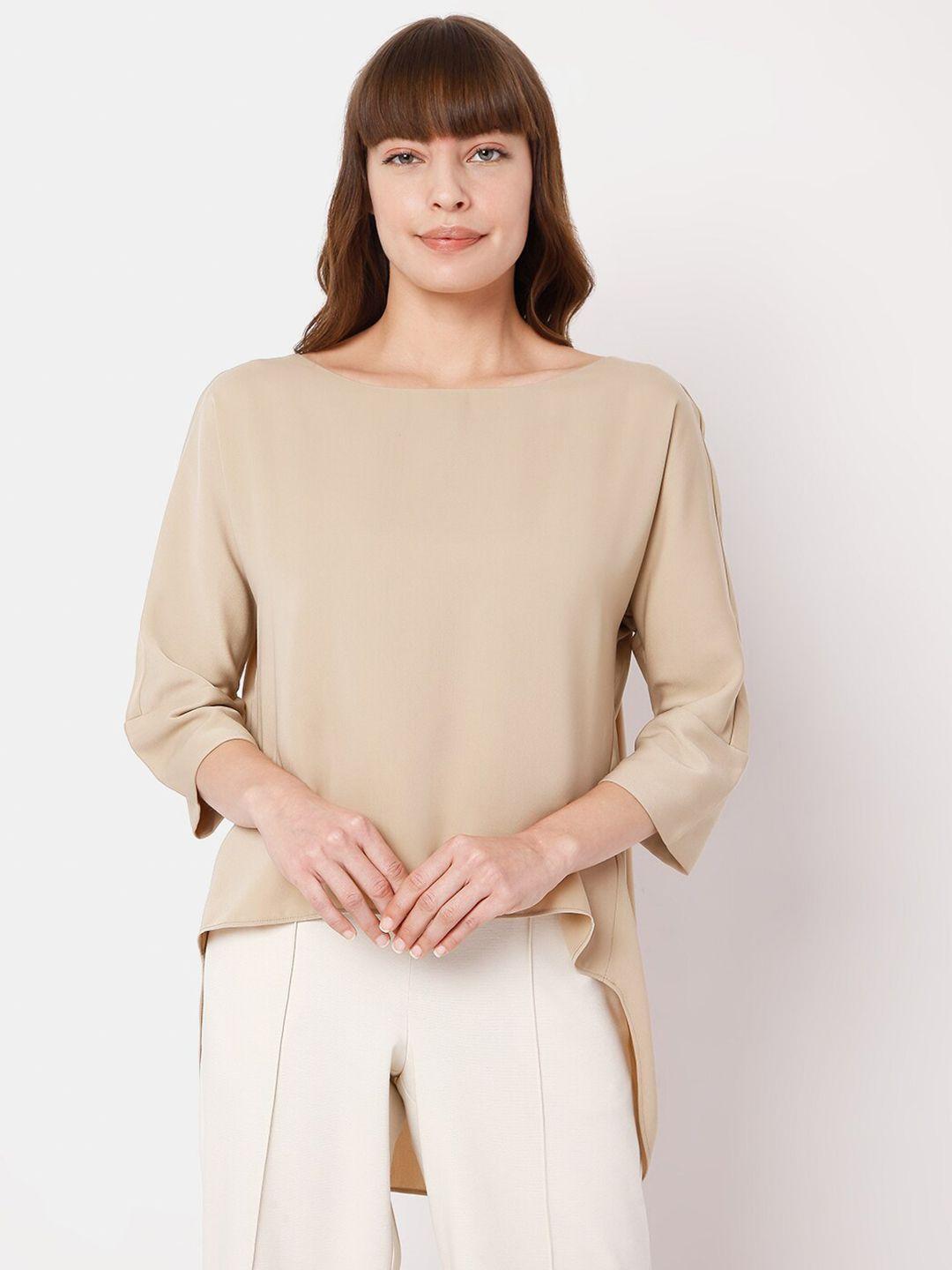 vero moda women tan solid top