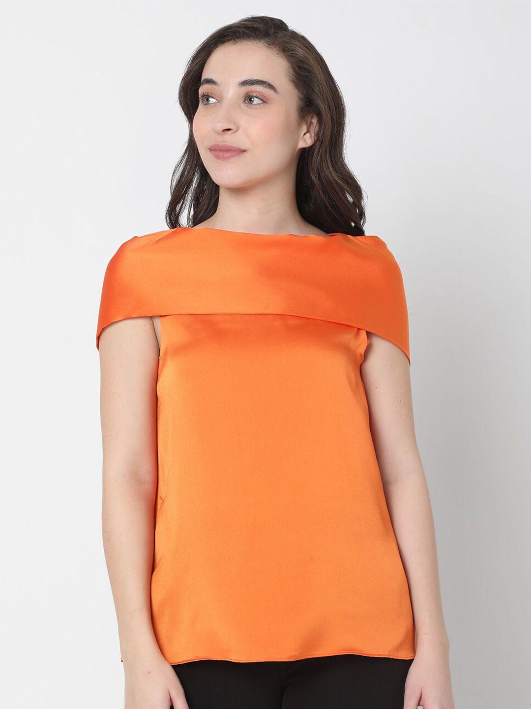 vero moda women tie-up orange top