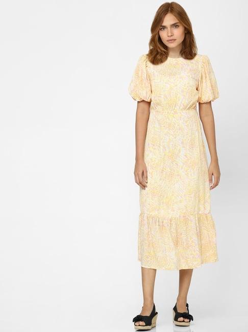 vero moda yellow floral print dress