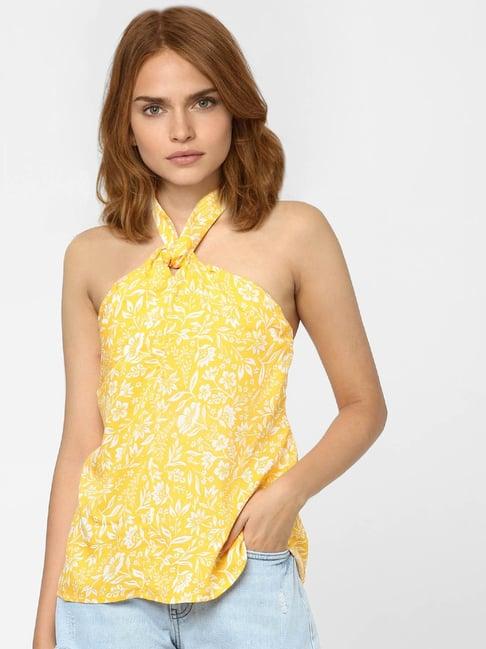 vero moda yellow floral print top