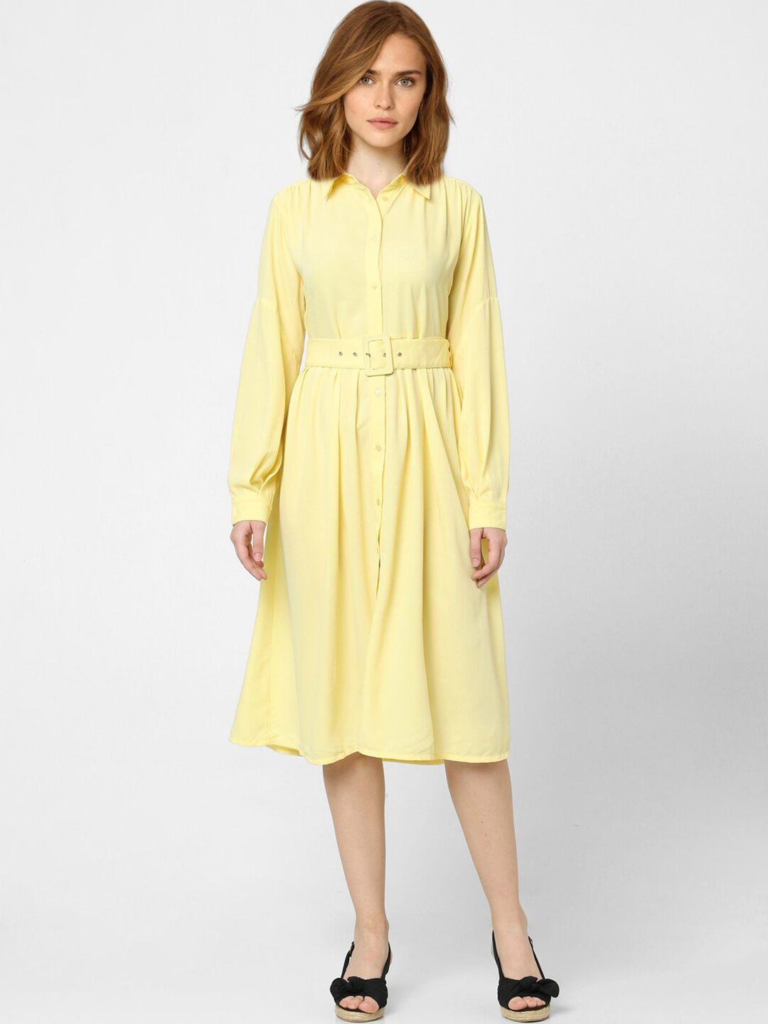 vero moda yellow midi dress