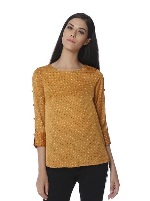 vero moda yellow printed top