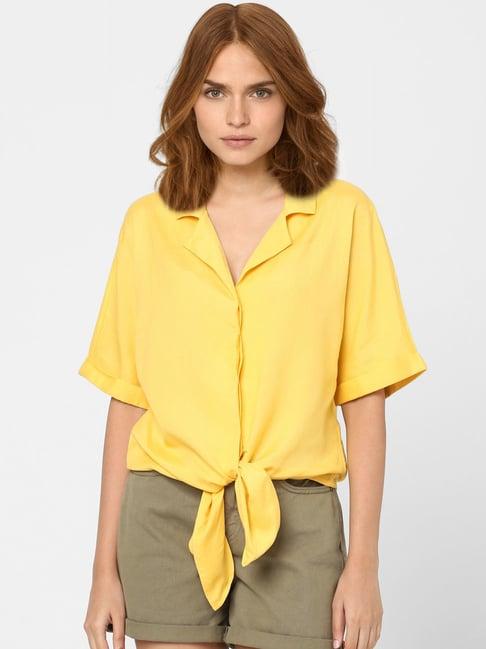 vero moda yellow regular fit shirt