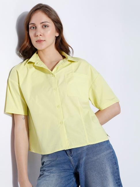 vero moda yellow regular fit shirt