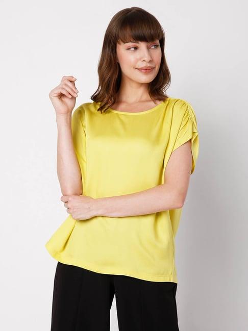 vero moda yellow regular fit top