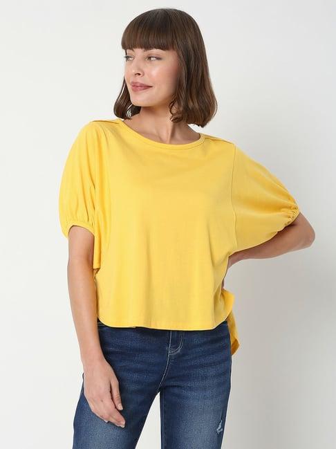 vero moda yellow regular fit top