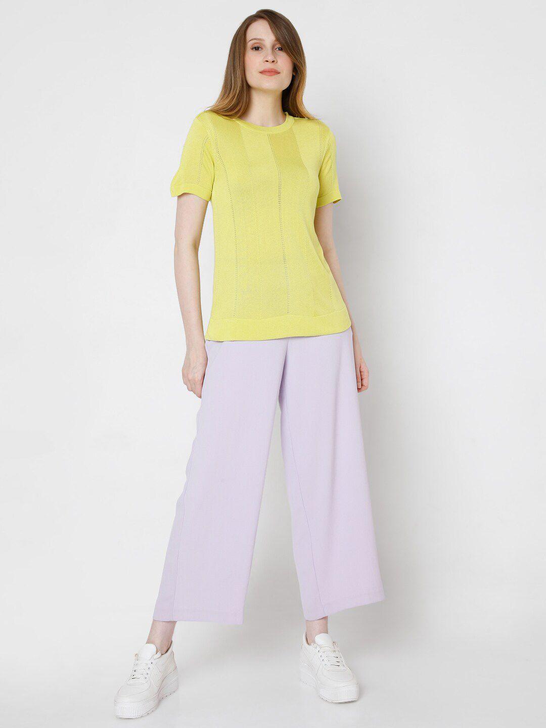 vero moda yellow solid top