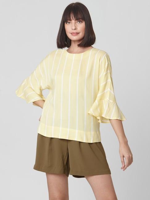 vero moda yellow striped top