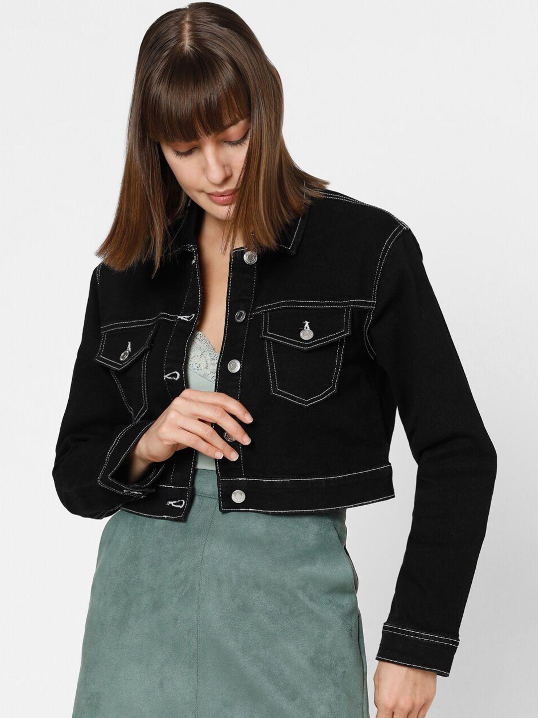 vero modaoi crop denim cotton jacket