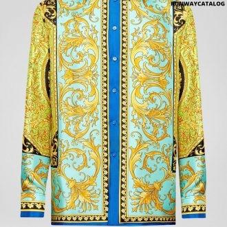 versace classique print silk twill shirt