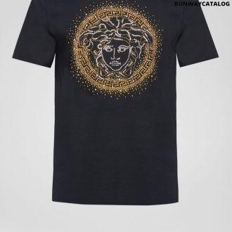 versace embellished medusa logo t-shirt
