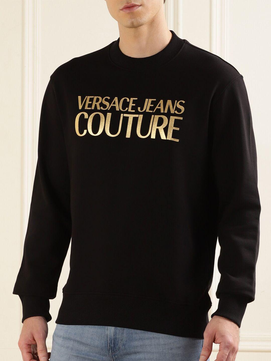 versace jeans couture men printed cotton pullover sweatshirt