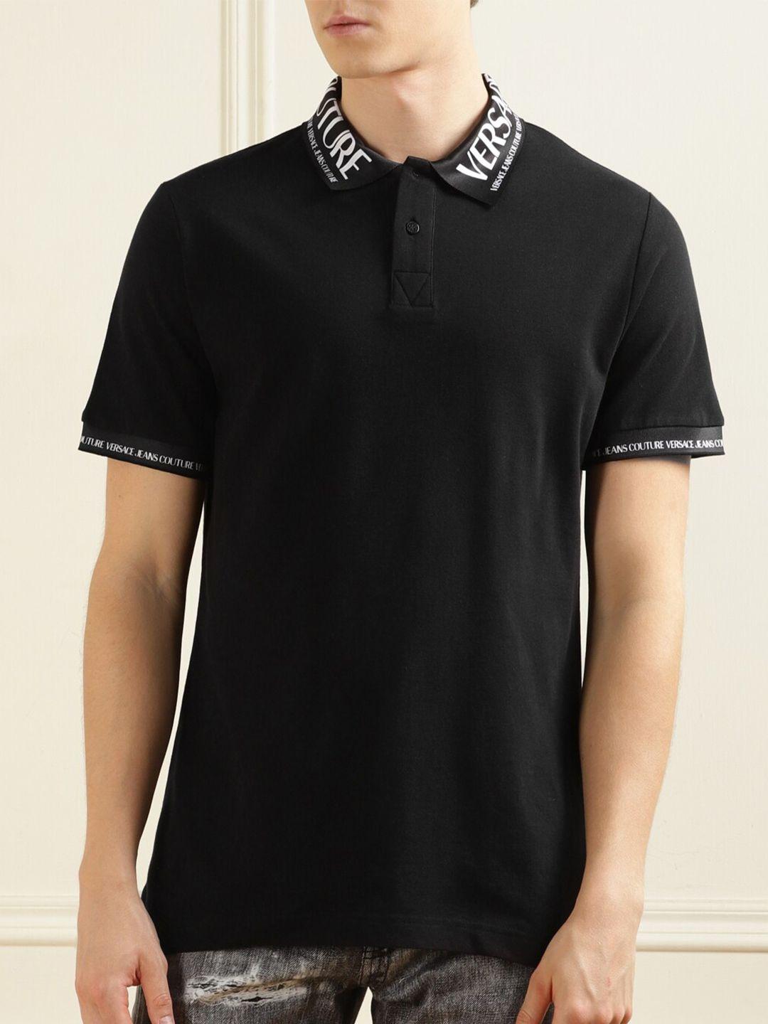 versace jeans couture polo collar cotton t-shirt