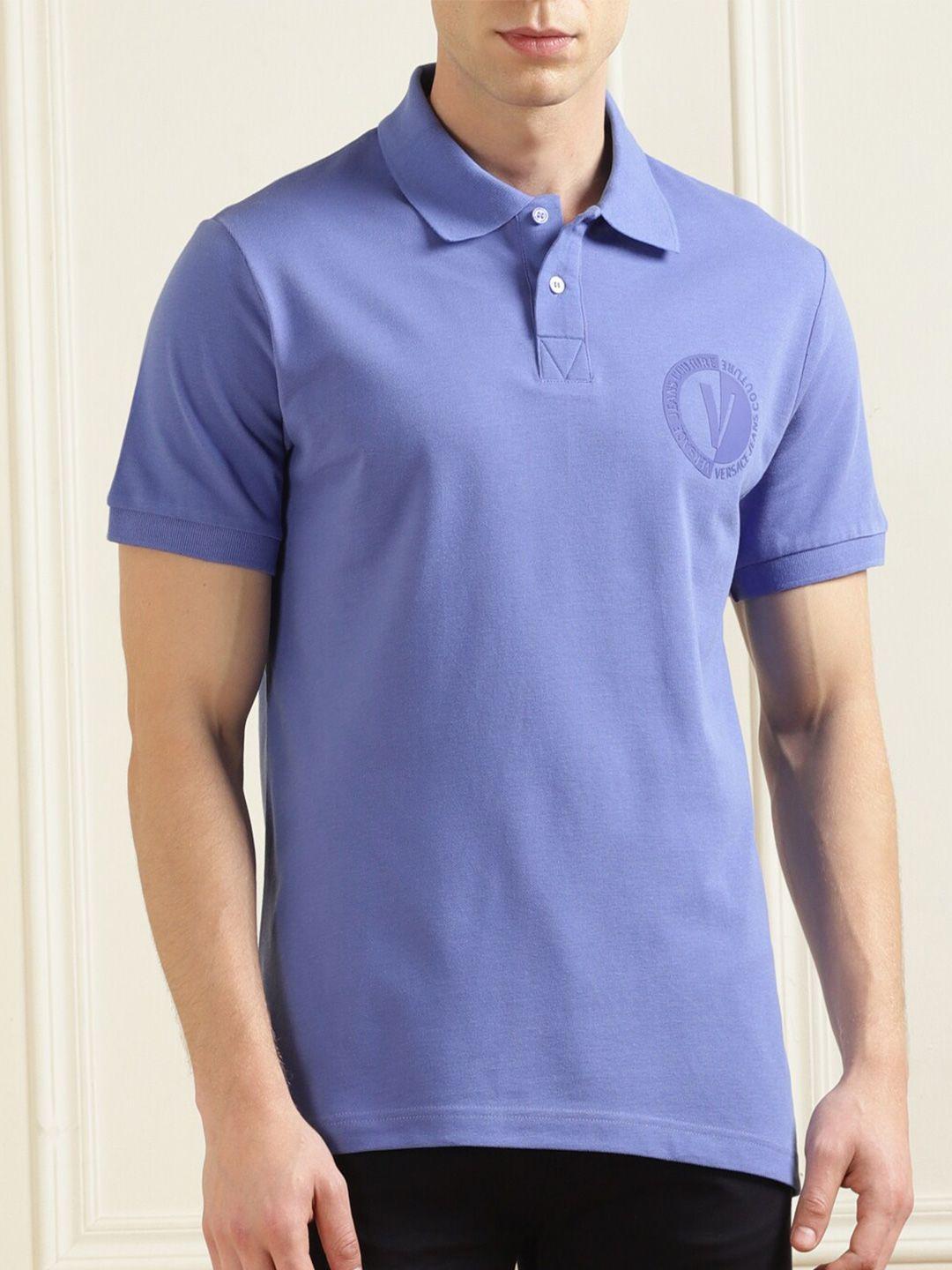 versace jeans couture polo collar high fashion pure cotton t-shirt