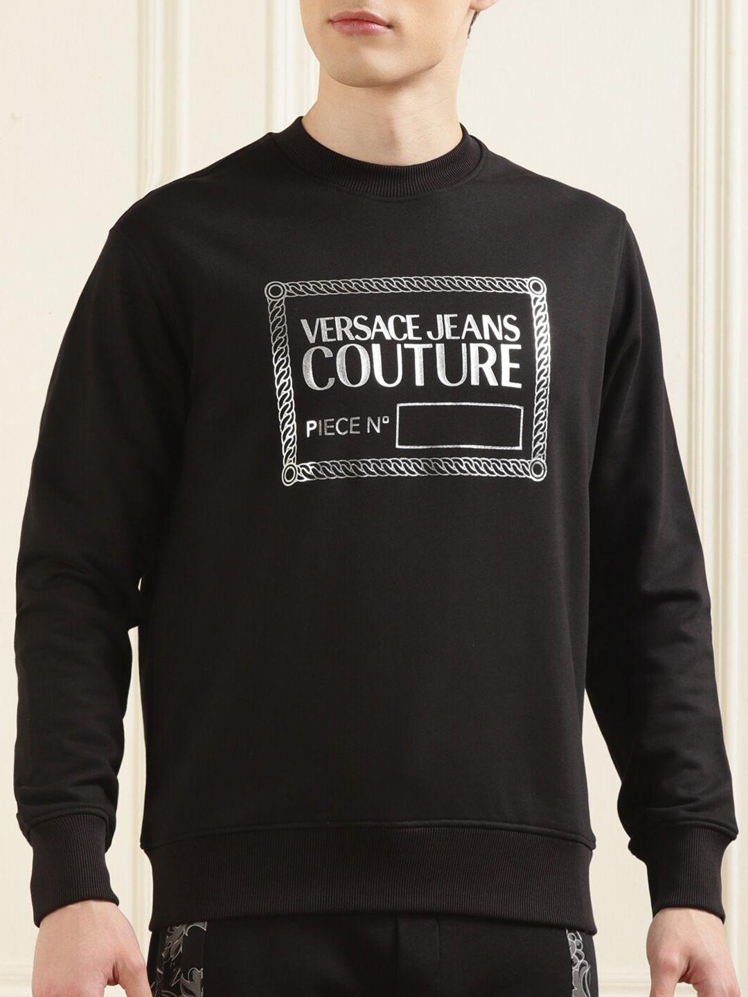 versace jeans couture typography printed pullover sweatshirt