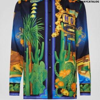 versace palm springs print silk twill shirt