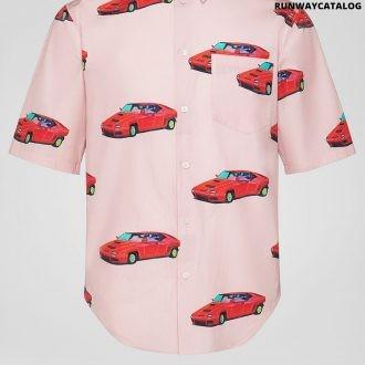 versace race car print cotton shirt