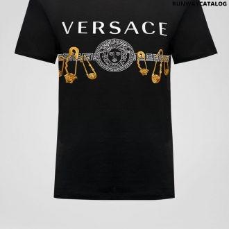 versace safety pin print t-shirt