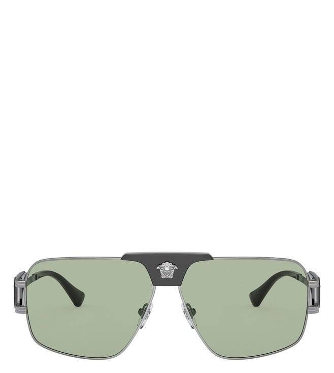 versace 0ve22511001/263 green iconic uv protected aviator sunglasses for men