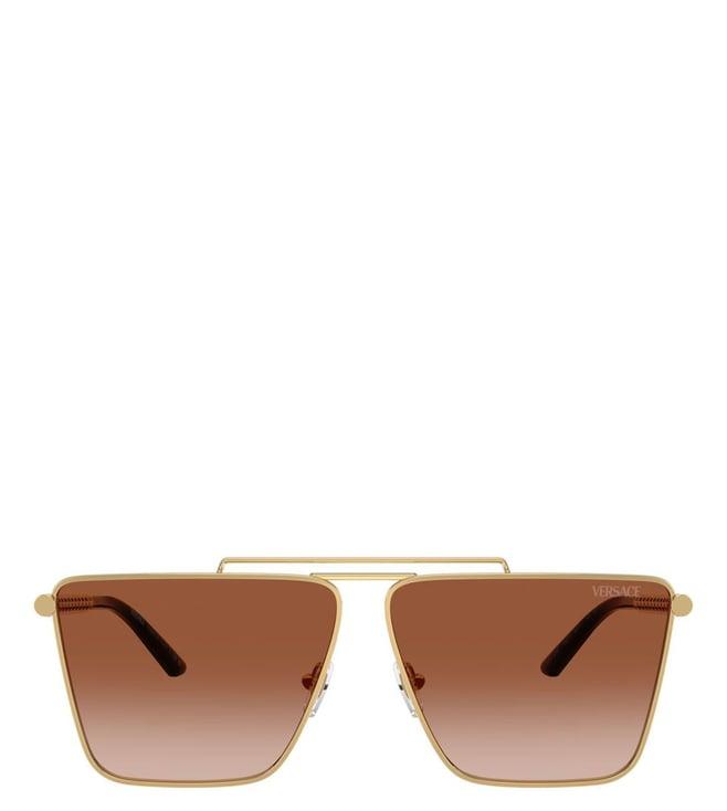 versace 0ve226610021364 brown gradient aviator sunglasses for men