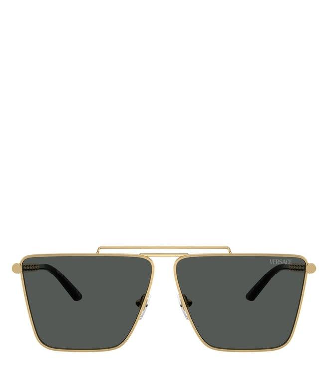 versace 0ve226610028764 grey uv protected aviator sunglasses for men