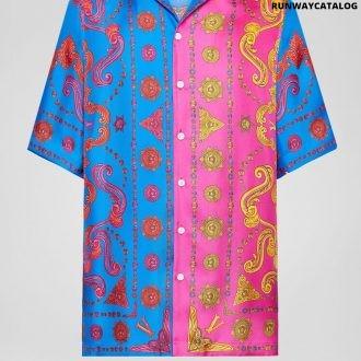 versace barocco western silk twill shirt