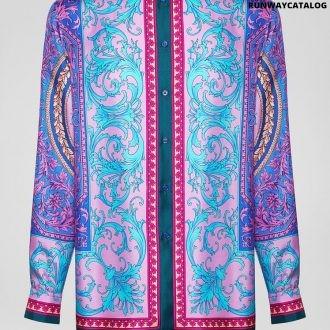 versace classique print silk twill shirt