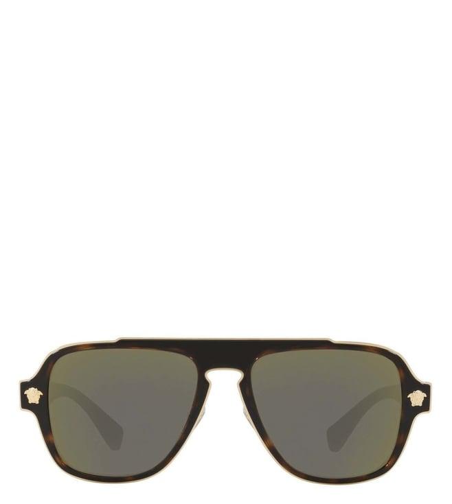 versace dark grey mirror gold aviator sunglasses for men