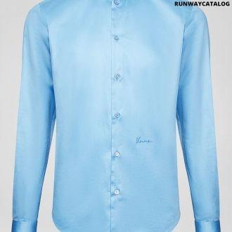 versace embroidered cotton poplin shirt