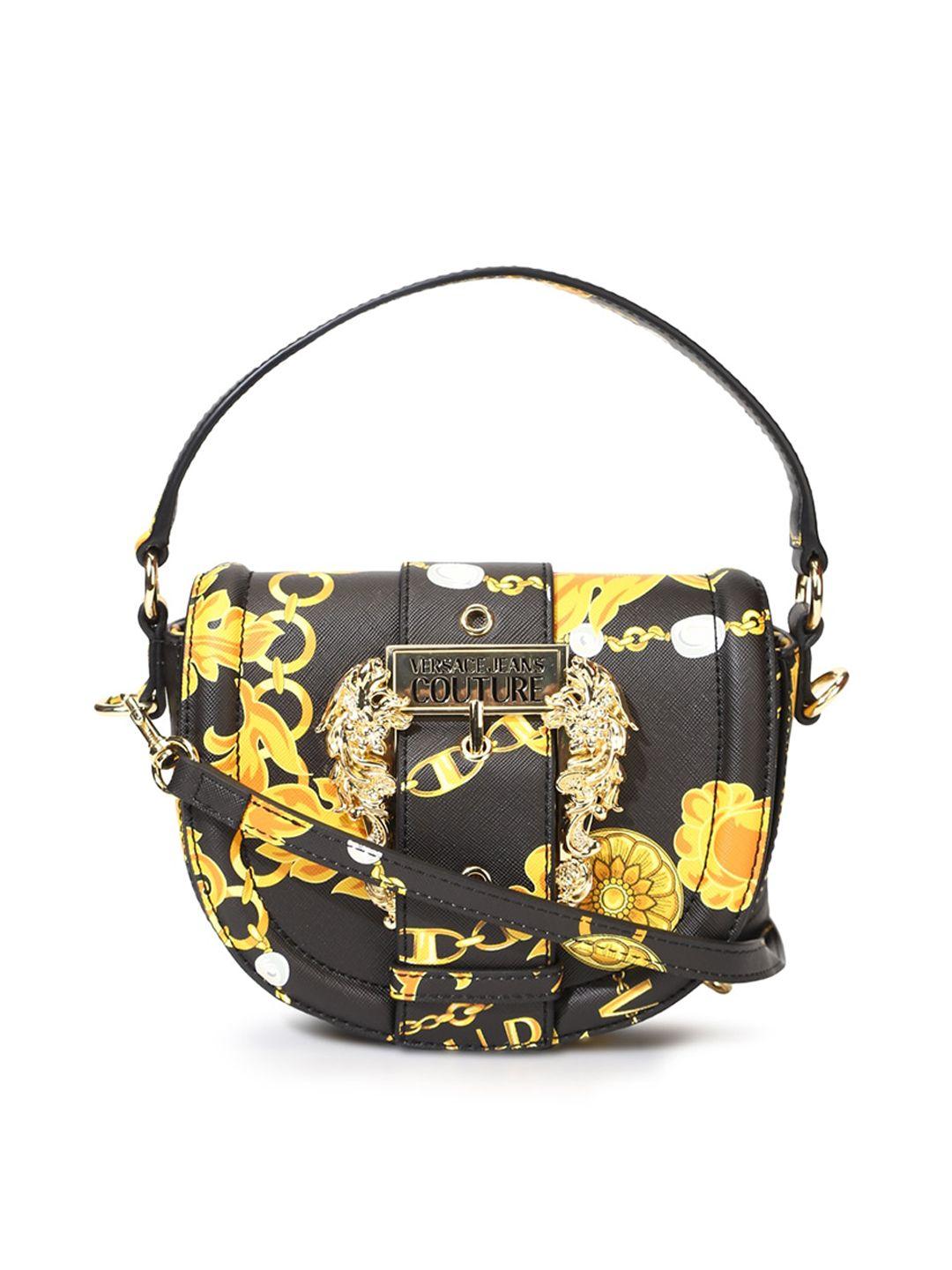 versace jeans couture abstract textured structured sling bag