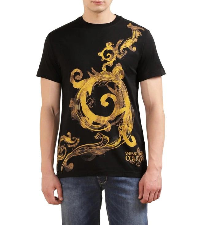 versace jeans couture black graphic print slim fit t-shirt