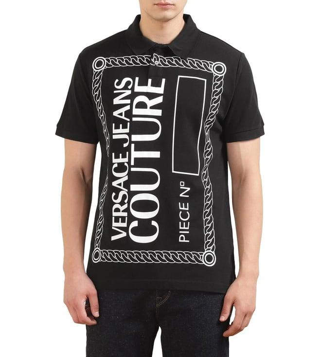 versace jeans couture men black no. piece print t-shirt