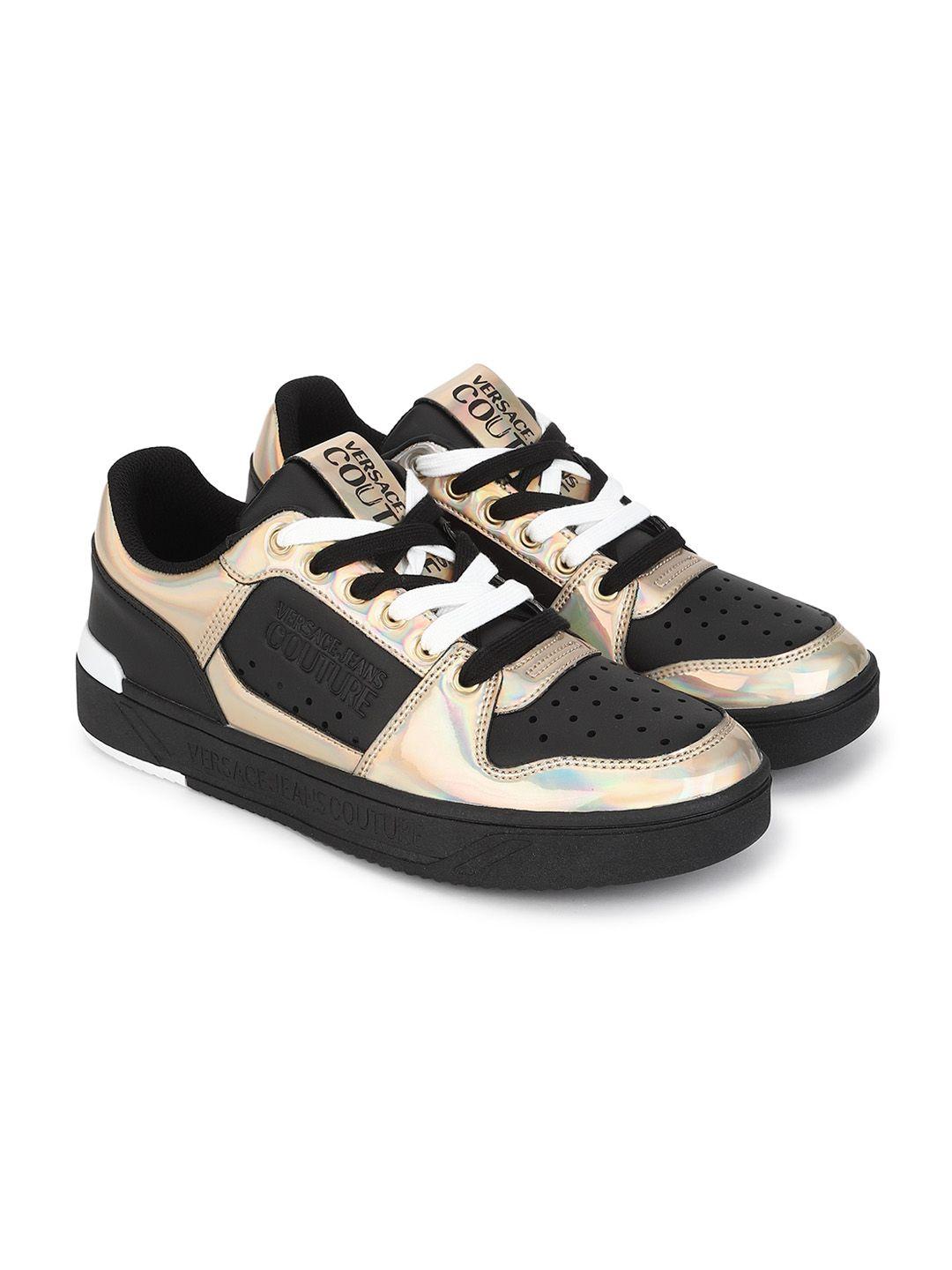 versace jeans couture men colourblocked leather sneakers