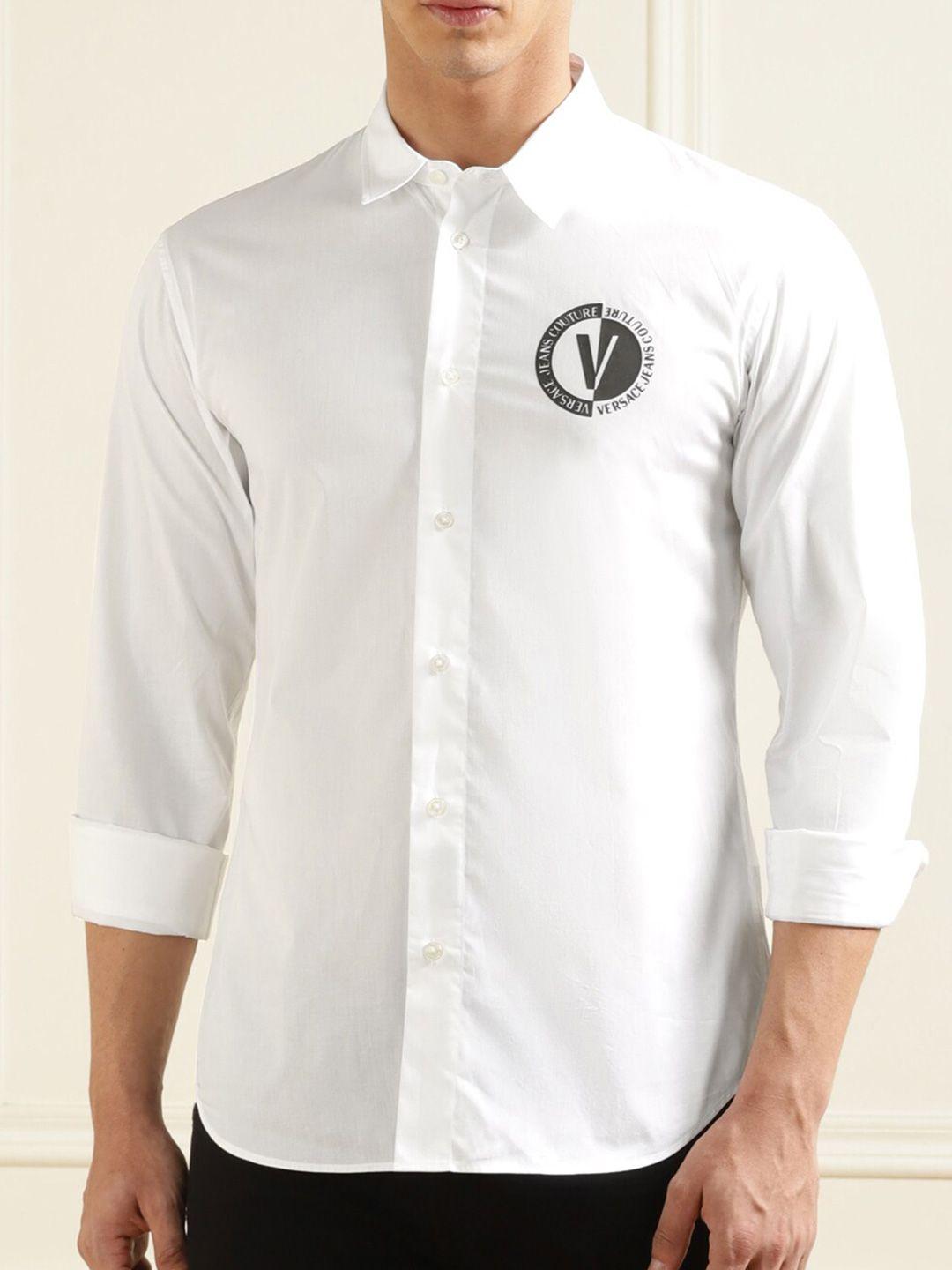 versace jeans couture men white opaque casual shirt