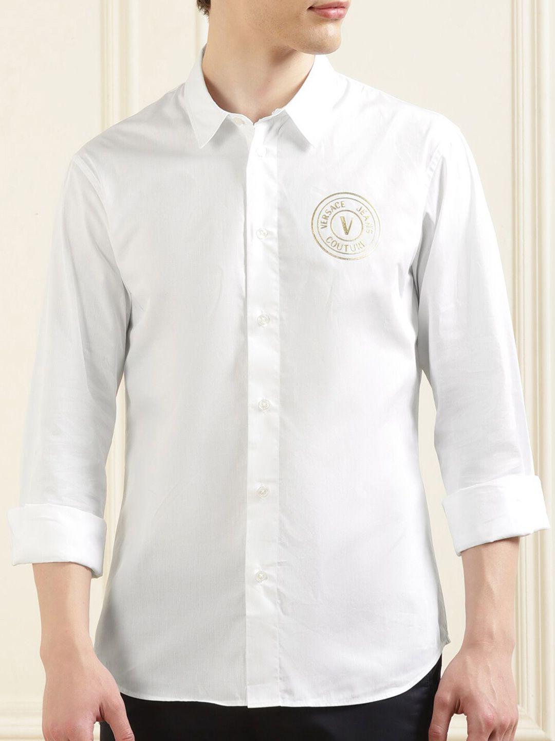 versace jeans couture men white opaque casual shirt