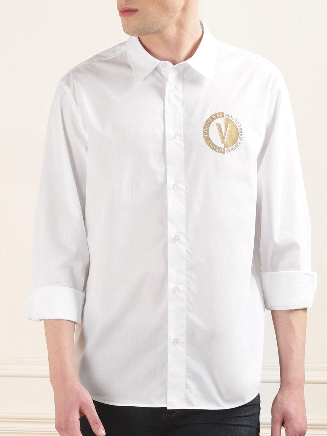 versace jeans couture spread collar cotton casual shirt