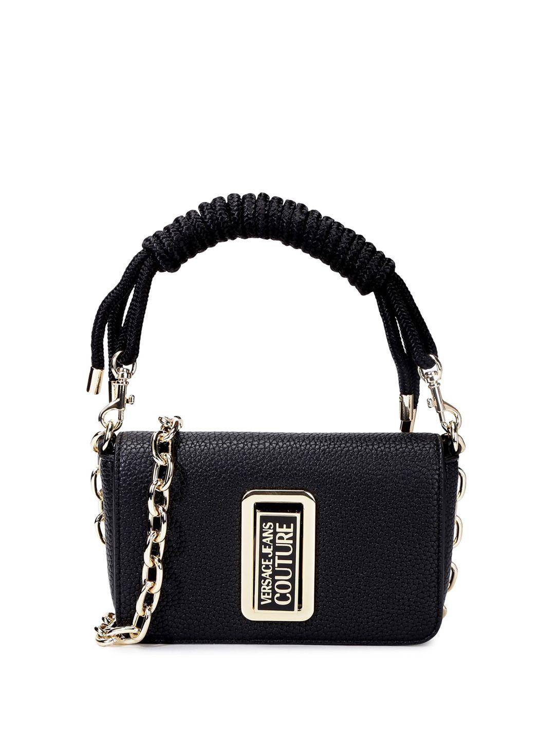 versace jeans couture textured structured sling bag