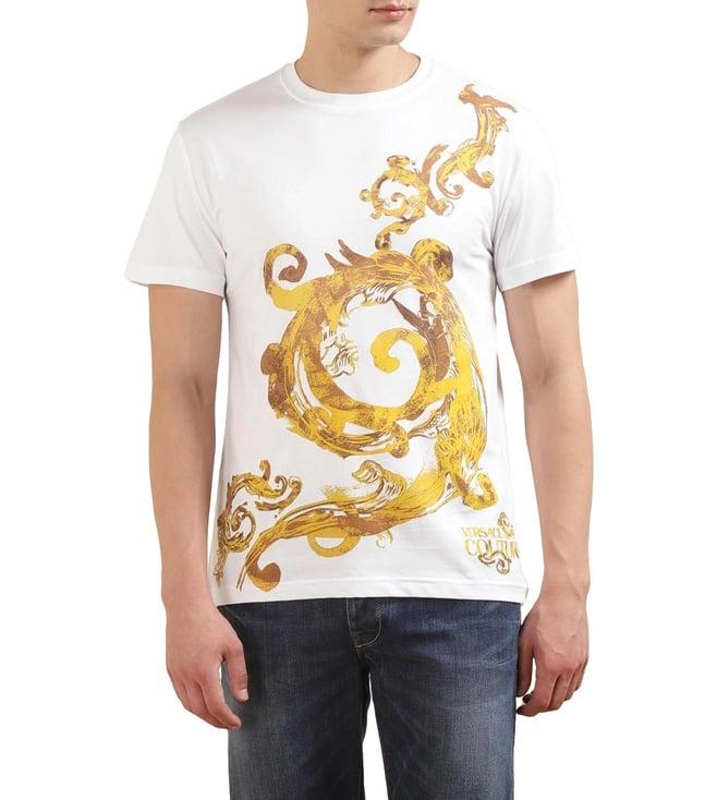 versace jeans couture white graphic print regular fit t-shirt