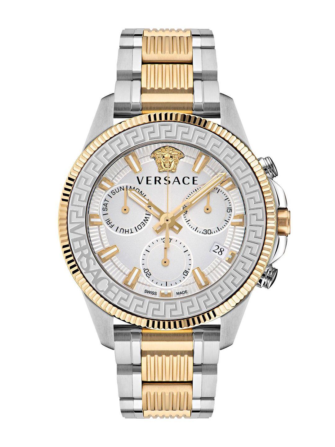 versace men stainless steel bracelet style straps analogue watch ve3j00522
