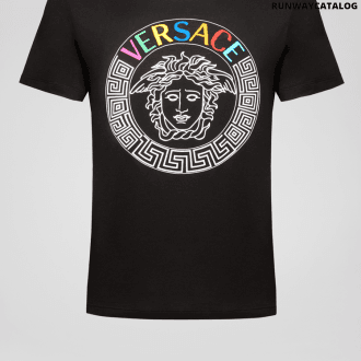versace multicolor medusa logo t-shirt