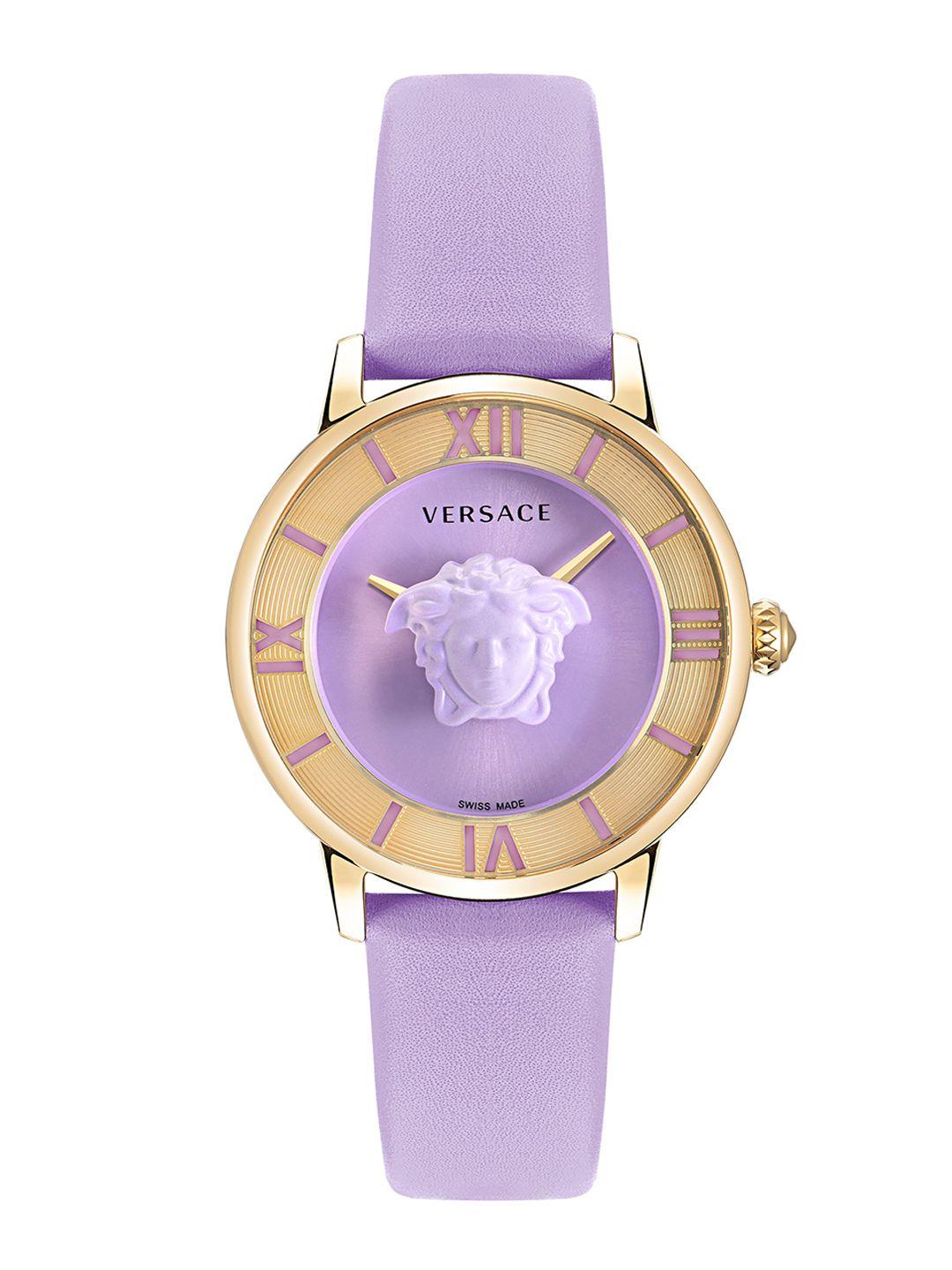 versace women dial & leather straps analogue watch ve2r00522