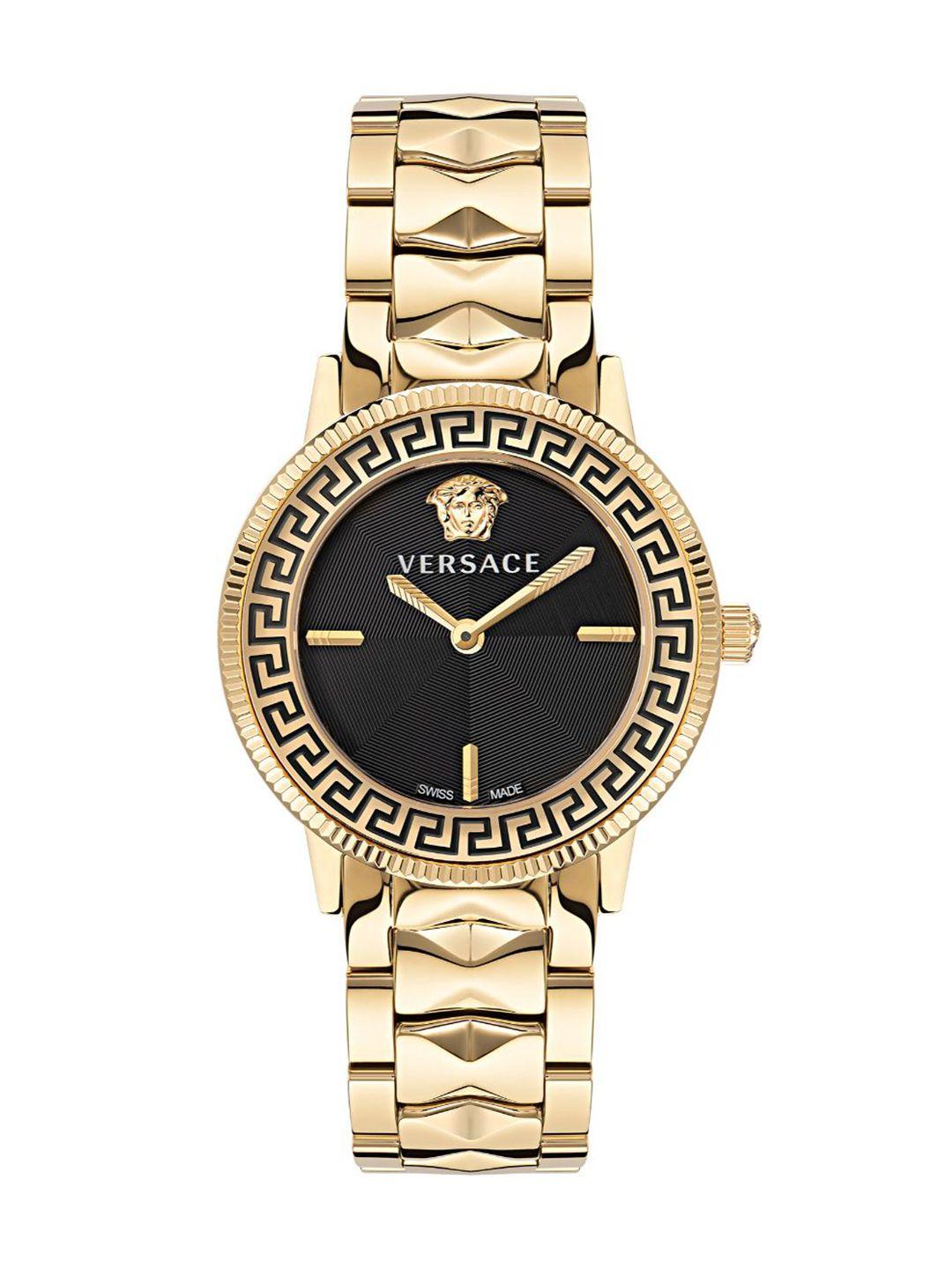 versace women dial & stainless steel bracelet style straps analogue watch ve2p00622