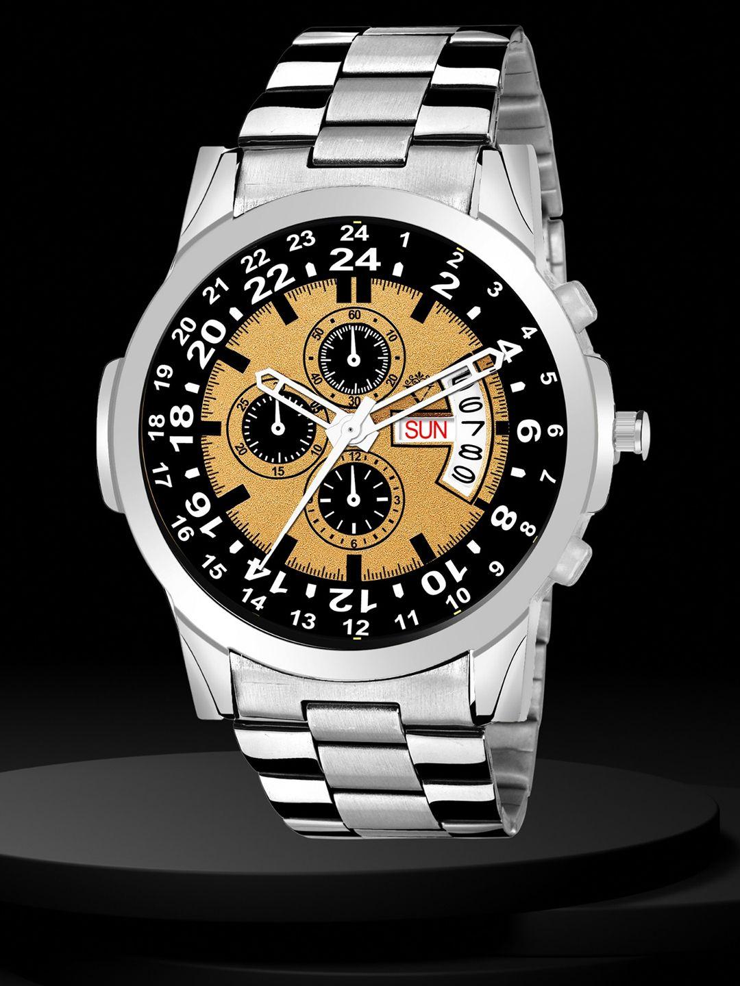 versatile men printed dial & bracelet style straps analogue watch lxvvs