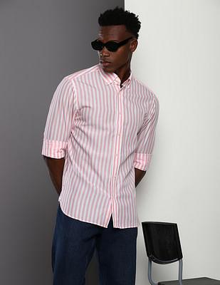 vertical stripe coastal casual shirt